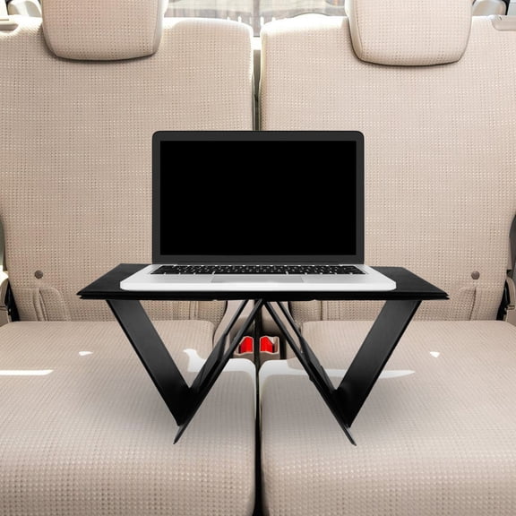 STOBOK Black Plastic Car Laptop Desk Foldable with Storage Rack for in-Car Use