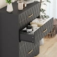 thumbnail image 6 of 4-Drawer Wooden Dresser with Gold Handles, Modern Nightstand & Storage Organizer Cabinet for Bedroom, Bedside, Closet, Living Room, Hallway, Entryway, Black, 6 of 6