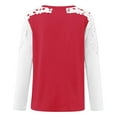 thumbnail image 4 of Womens Lace Crochet Shirts Flowy Oversized Tshirts Ladies Long Sleeve Round Neck Tops Loose Fit Blouse Winter Trendy, Limited Time Offer Under 10 Dollars, 4 of 5