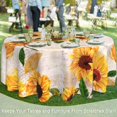 thumbnail image 6 of Yellow Sunflowers 60 Inch Round Tablecloth,Old Letter Postcard Table Cloth Waterproof Stain and Wrinkle Resistant Circle Table Cover for Kitchen Dining Picnic Camping Indoor Outdoor Decor, 6 of 6