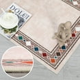 thumbnail image 5 of Haperlare Area Rug Washable Rugs Modern Rug Accent Geometric Border Rug Non-Slip Throw Area Rugs for Bedroom Living Room, 9' x 12' Beige, 5 of 7