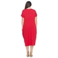 thumbnail image 4 of Pastel by Vivienne Women's Cocoon Maxi Dress with Dolman Sleeve Red X-Large, 4 of 4