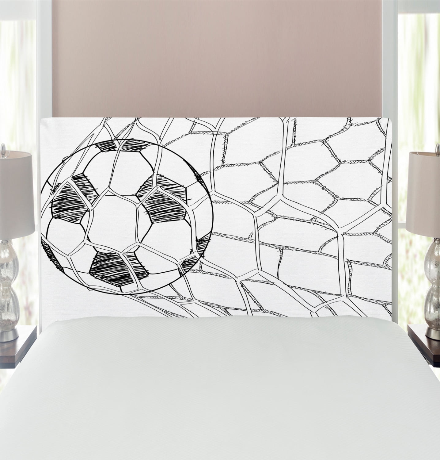 Soccer Headboard, Soccer Ball in Net Goaly Position Sports Competition