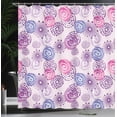 thumbnail image 4 of Ambesonne Purple Shower Curtain, Watercolor Flower Art, 69"Wx84"L, Blue Pink, 4 of 5