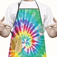 thumbnail image 2 of Colorful Rainbow Bib Apron with Pocket Chemical Work Apron Waterproof Bib Apron for Women Men Chef Cooking Aprons for Kitchen Cool BBQ Grilling, 2 of 7