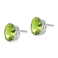 thumbnail image 2 of Auriga Fine Jewelry 14K White Gold Oval Peridot Stud Earrings for Women (L- 0.44 inch, W- 0.32 inch), 2 of 6
