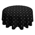 thumbnail image 4 of Black White Moon Star Pattern Round Tablecloth 60"x60",Wrinkle Wipeable Table Cloth for Kitchen Dining Room Picnic Patio Party, 4 of 6