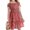 Red, variant on Langwyqu Summer Floral Print Square Neck Girls Chiffon Midi Dress For 5-14 Y