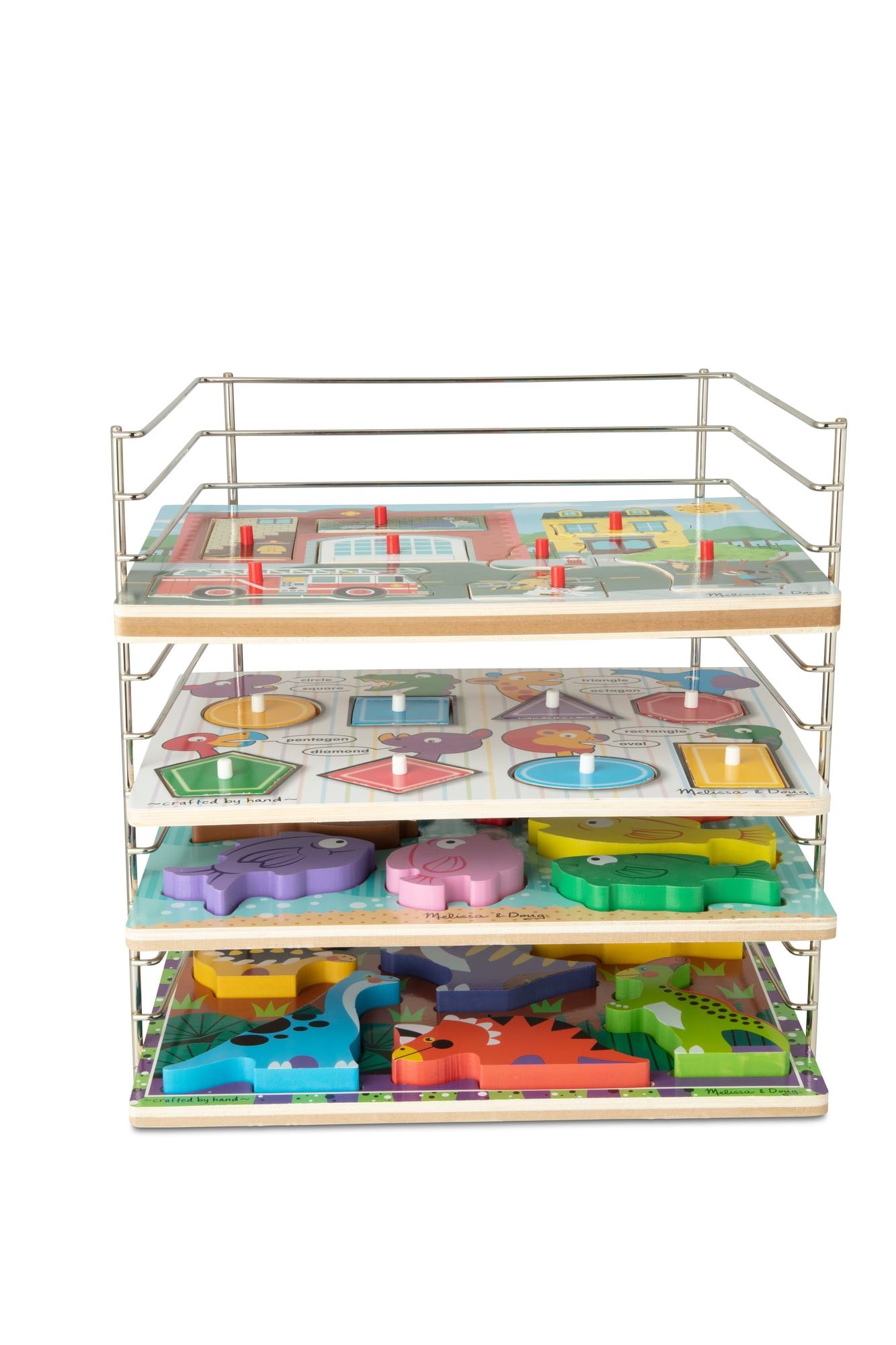 melissa & doug deluxe wire puzzle rack