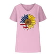 thumbnail image 4 of Up to 65 off!Lolmot Women Sunflower American Flag Shirts Summer Loose Fit Stars Stripes T Shirt Short Sleeve Patriotic Graphic Tees Tops Teen Girl Clothes, 4 of 6