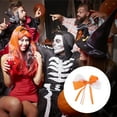 thumbnail image 2 of Unique Bargains 1 Pc Duckbill Clip Halloween Bow Ribbon Hair Clip for Women White Orange, 2 of 4