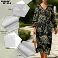 thumbnail image 5 of DISNIMO Boho Flower Printed Womens Casual Maxi Dress V Neck 3/4 Sleeve Dress Loose Fit Shift Dress Linen-Like Fashion Long Dresses for Women, L, 5 of 6