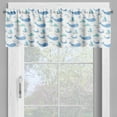 thumbnail image 2 of Ambesonne Whale Window Valance, Marine Life Themed Design, 54" X 12", Pale Grey White and Blue, 2 of 5