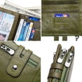 thumbnail image 4 of DEFNES Cartera Antirrobo con Cremallera Antirrobo RFID De Cuero Genuino para Hombres con Cadena - Café,Green, 4 of 6