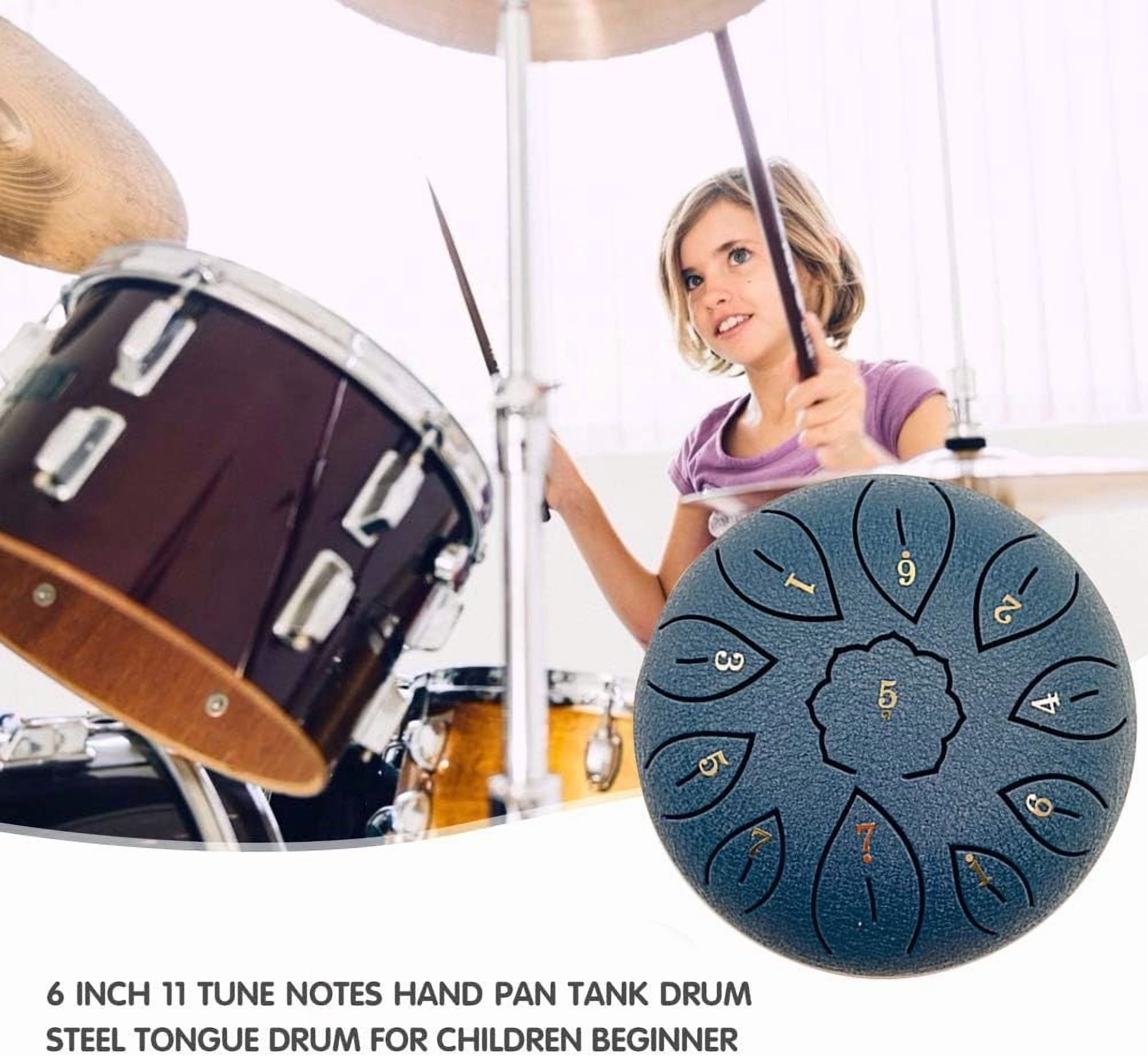 Specollect 1 Pcs Steel Tongue Drum 6 Notes G Tone Handpan, Portable Musical Instrument for Meditation Yoga Performance, Complete Set with Bag Sticks