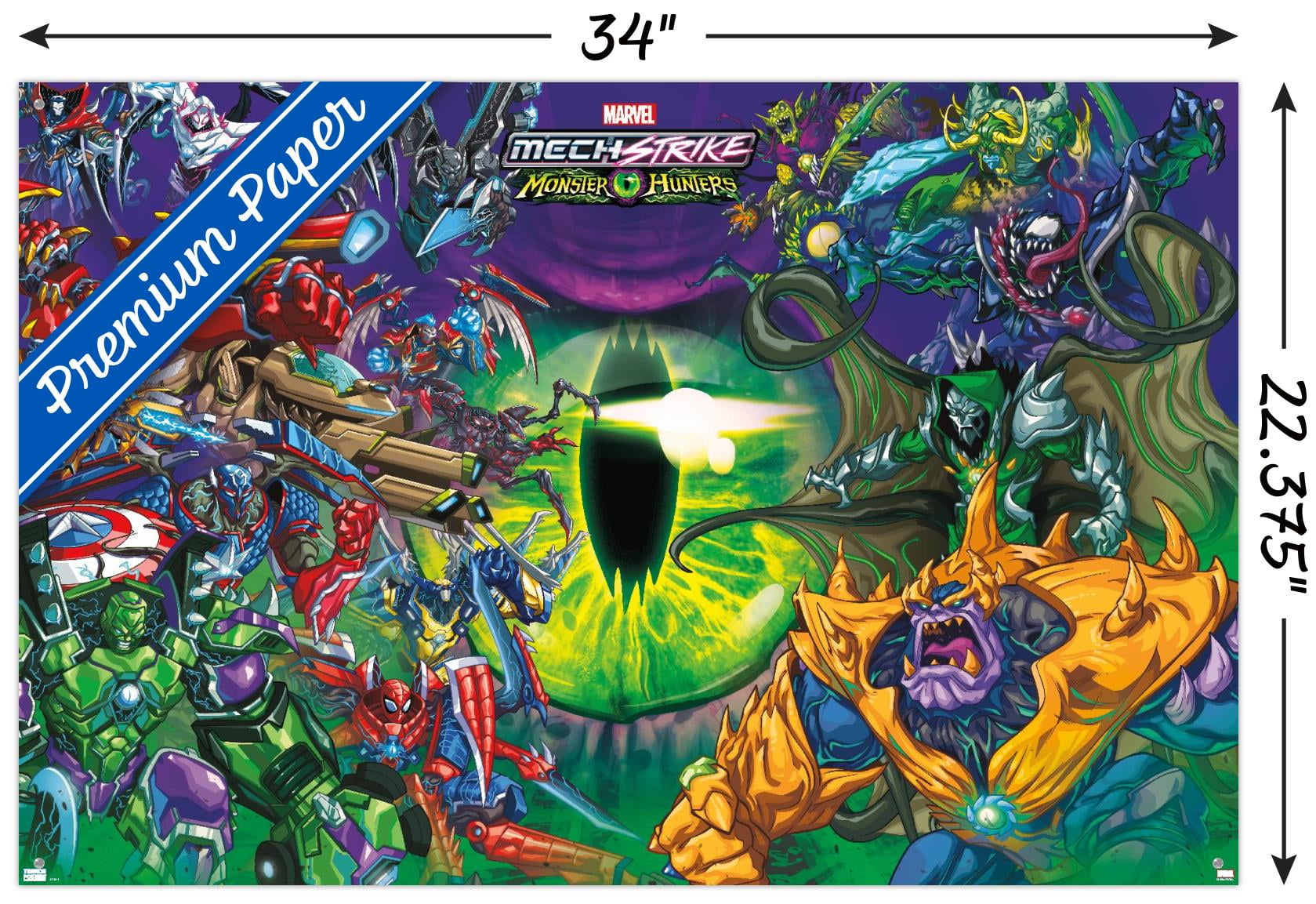Marvel Avengers: Mechstrike Monster Hunters - Battle Wall Poster with Pushpins, 22.375" x 34"