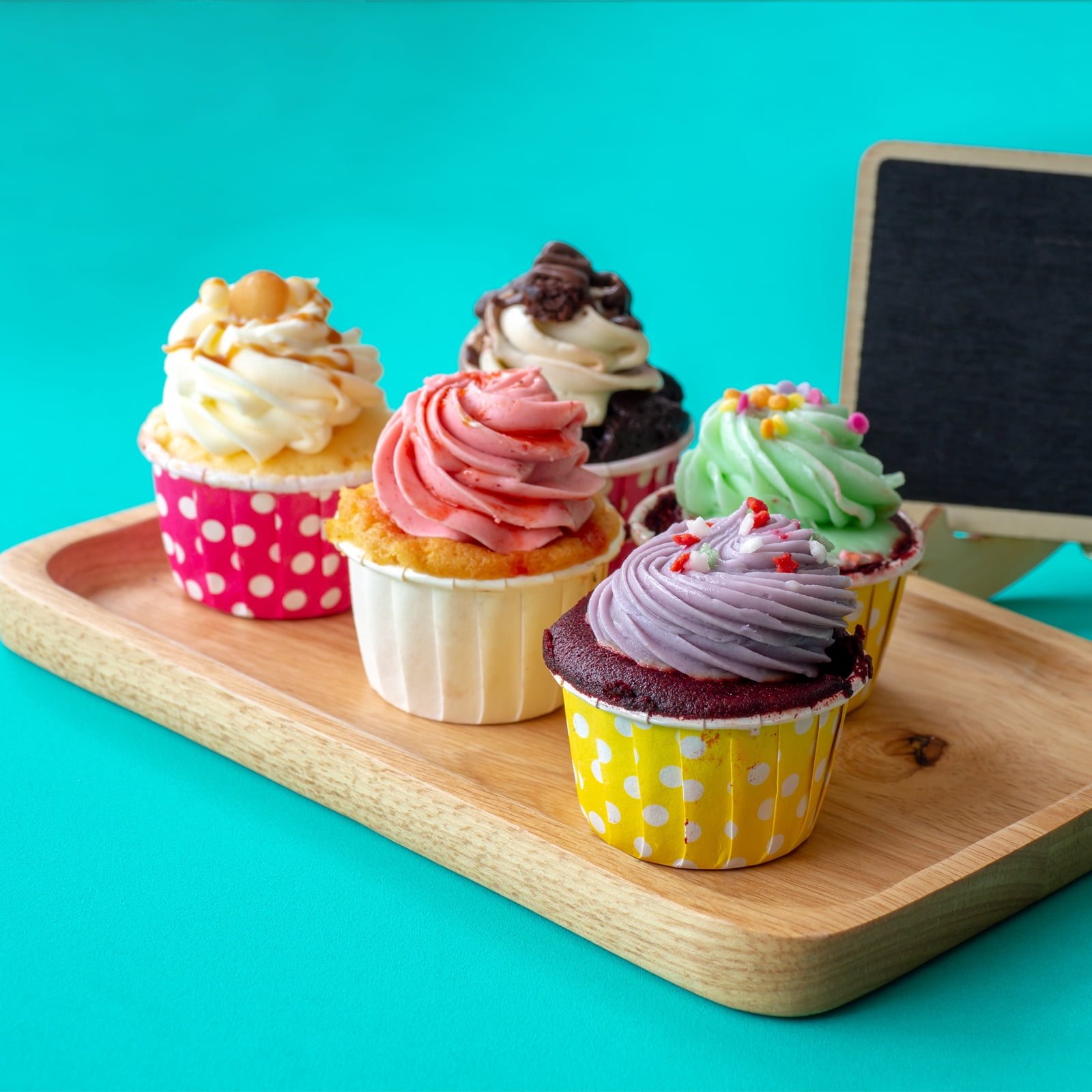 Unique Bargains Metallic Foil Cupcake Liners for Baking Cupcake Muffins Blue Gold