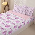 thumbnail image 3 of Manfei Pink Ribbon Bowknot Zipper Full Size Comforter Sets with Fitted Sheet and 2 Pillowcases,Watercolor Ocean Shell Zipper Bedding Set,Pink Reversible,4-Piece, 3 of 7
