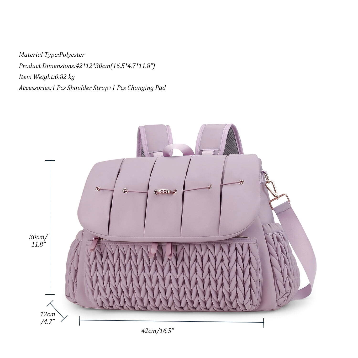 Convertible Diaper Bag Backpack, Waterproof Stylish Nappy Changing Bag, Travel Mummy Bag with Changing Pad & Shoulder Strap