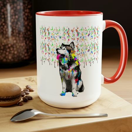 

Pollock Munch Malamute Coffee Mug Malamute Mug 15oz Coffee Mug