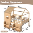 thumbnail image 2 of Harper & Bright Designs Full Size Loft Bed with Storage Shelves, House Loft Bed Frame with Roof and Window, Solid Wood Bed Frame with Stairs for Boys Girls, Natural, 2 of 16