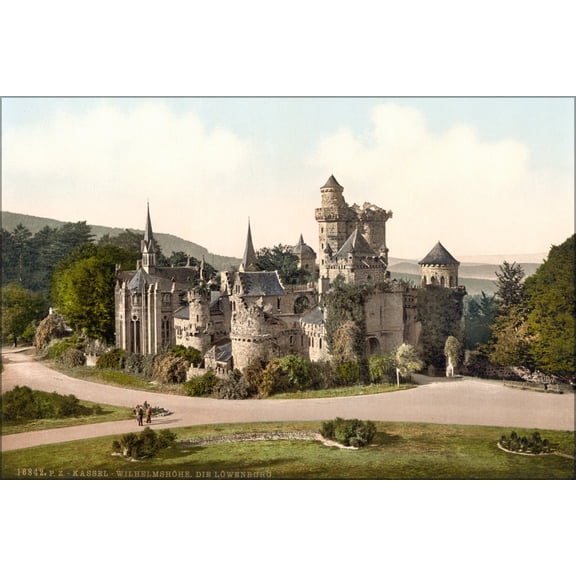 24"x36" Gallery Poster, Loewenburg castle in Kassel 1890 photochrom