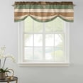thumbnail image 2 of Farmhouse Sage Green Brown Tie Up Valance Curtains for Windows, Kitchen Curtains Window Shades, Country Vintage Wooden Light Filtering Roman Curtain Valances for Bedroom/Bathroom/Cafe 54"x18", 2 of 9