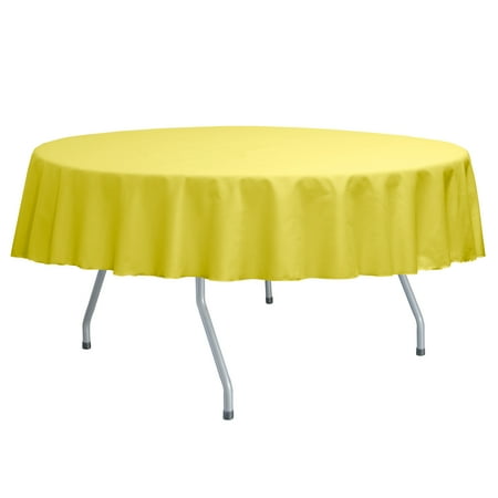 

Ultimate Textile (2 Pack) Poly-cotton Twill 72-Inch Round Tablecloth - for Restaurant and Catering Hotel or Home Dining use Lemon Yellow