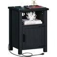 thumbnail image 7 of Joaxswe Nightstands with Storage Shelf, Farmhouse End Tables with Charging Station, Bedside Tables for Bedroom, Black, 7 of 7