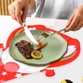 thumbnail image 3 of 6 Pcs Napperons de Noël en PVC, Napperons Imperméables pour Table à Manger, Forme de Gnome Rouge, Ensemble de Napperons pour Salle à Manger Cuisine Décoration de Table Fêtes de Noël Réunions de Famille, 3 of 7