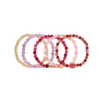 The Pioneer Woman Adult Female Gold-Tone Multi-Colored Beaded 5pc Stretch Bracelet Set