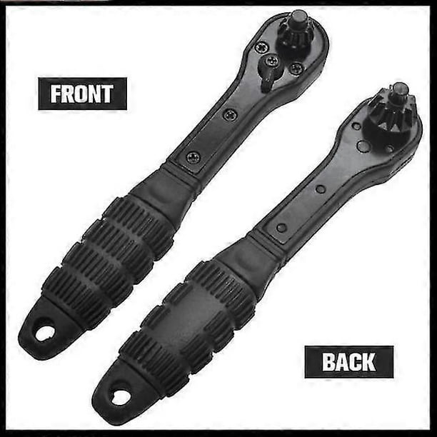2-in-1 Wrench Chuck Key Wrench Ratchet Dual-use Spr Ratchet Connector Ring Combo Grip Wrench Hand Tool