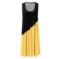 thumbnail image 4 of IROINNID Fit&Flare Dress For Women Sleeveless Round Neckline Casual Color-Blocking d Dress Strapless Contrast Color Dress, 4 of 5