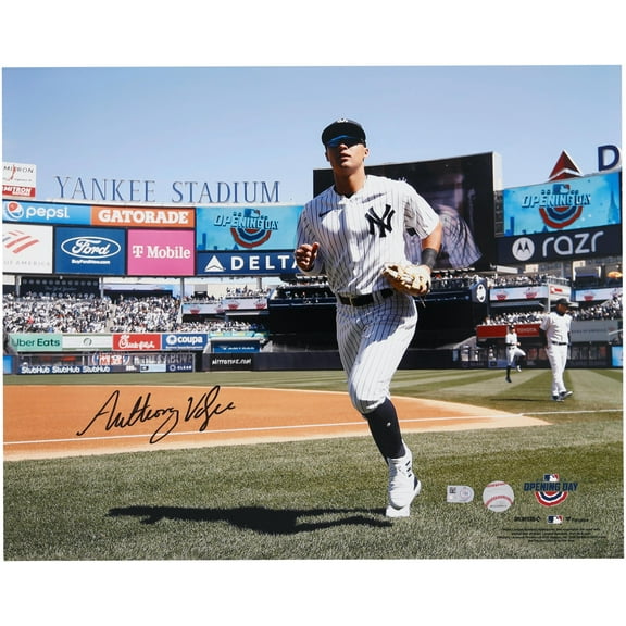 Anthony Volpe New York Yankees Autographed 16" x 20" Opening Day Photograph - Fanatics Authentic Certified