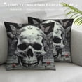 thumbnail image 3 of Sheronv Skull Moths Butterflies Graphic Decorative Throw Pillow Cover for Home Couch Living Room Bed Sofa - Short Plush Pillowcase 1PC 12x12in, 3 of 5