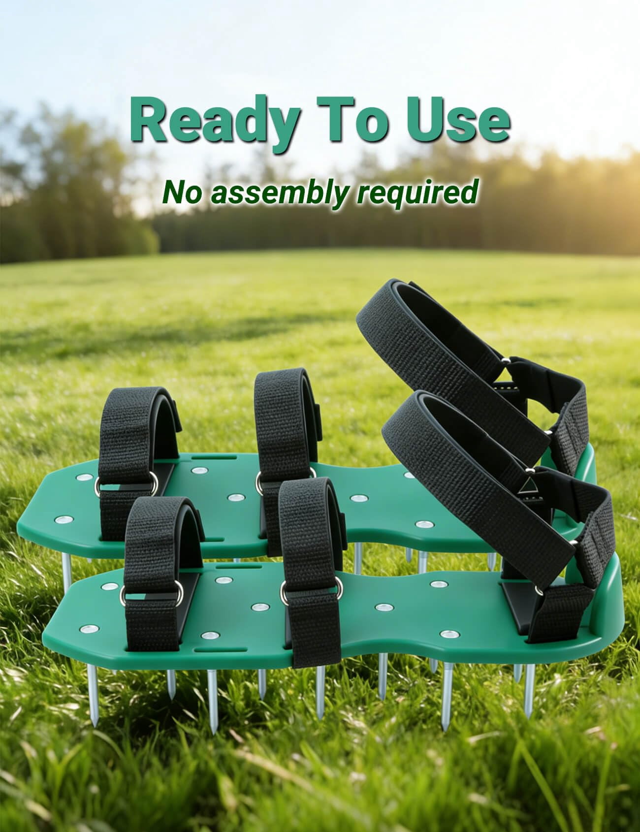 Lawn Aerator Shoes For Grass  Pre-assembled Heavy Duty Tool With Hook And Loop Straps One Size Fits All Spiked Effectively Aerating Yard Garden Patio Soil No Installation