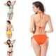 thumbnail image 2 of Conjunto de bikini sexy de 2 piezas para mujer, traje de baño con cuello halter y braguita con lazos laterales, traje de baño Candy, 2 of 5