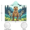 thumbnail image 3 of Forest Dinosaur Wearable Blanket Hoodies for Women Men Adults Dinosaur Lovers Soft Lightweight Funny Dinosaurs Hooded Blankets for Camping Couch Decor Birthday Gifts 60×80 Inch, 3 of 5