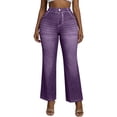 thumbnail image 3 of Cutuoiiu Women Comfortable High Waist Flare Jeans Look Pants with Pockets Everyday Wear Stretch Trousers Gifts, 3 of 9