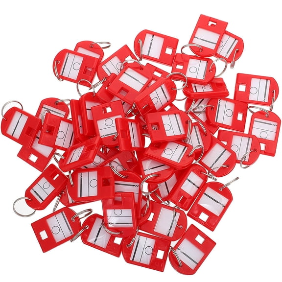70 Pcs Key Tag Colorful Keychain Tags Ring Rings Portable Red Abs