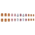 thumbnail image 6 of Halloween Acrylic Press On Nails Medium Square Full Cover Fake False Stick On Nails, Reusable Artificial Nail Tips with Pumpkin Ghost Bat Fall Cute Spooky Design for Women Party DIY Manicure,24Pcs, 6 of 6
