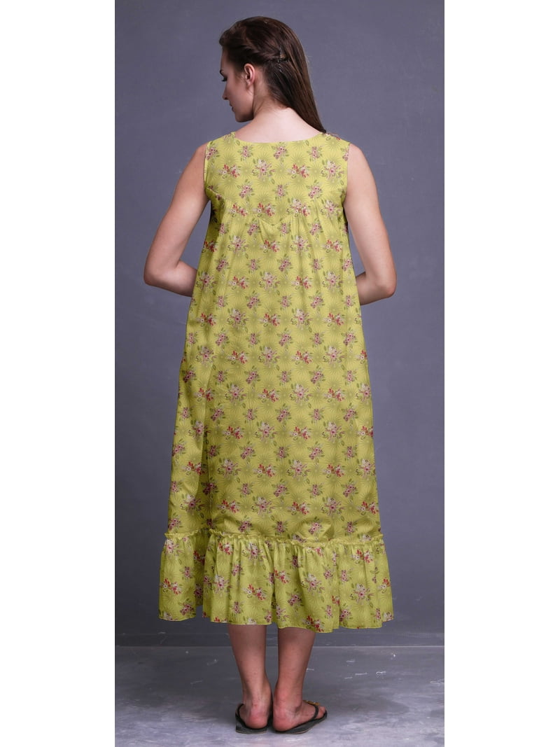 chinese dress ladies Evolove Women's Viscose Liva Long Maxi Night Gown Nighty Dress With Po –  Evolove India main image 0