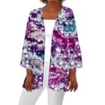 thumbnail image 2 of Sakmal Women'S Coats and Jackets On Sale Purple Elbow-Length Cover-Up Loose Fit Tie Dye Cardigan Flowy Womens Jackets and Coat, 2 of 5