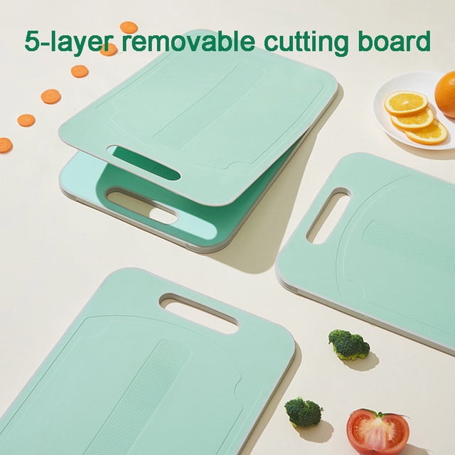 TIMIFIS Vegetable Board Green Grass 5-Layer Tearable Double Sided Vegetable Board Kitchen Gadgets