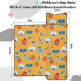 thumbnail image 5 of Basketball and Drink Orange Pattern Teens Toddler Nap Mat with Pillow, Sleeping Mat Bag for Preschool Daycare 60"x20", 5 of 6