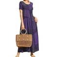 thumbnail image 1 of Tauxra Robe Maxi pour Femmes Coupe Ample à Étages, Robe d'Été de Plage à Blocs de Couleur à Manches Courtes, Longue Robe Décontractée à Col Rond, 1 of 5