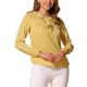 thumbnail image 4 of Blusa de manga larga con volantes INSPIRE CHIC para mujeres, Día de San Valentín, XL, color amarillo limón con puntos, 4 of 6