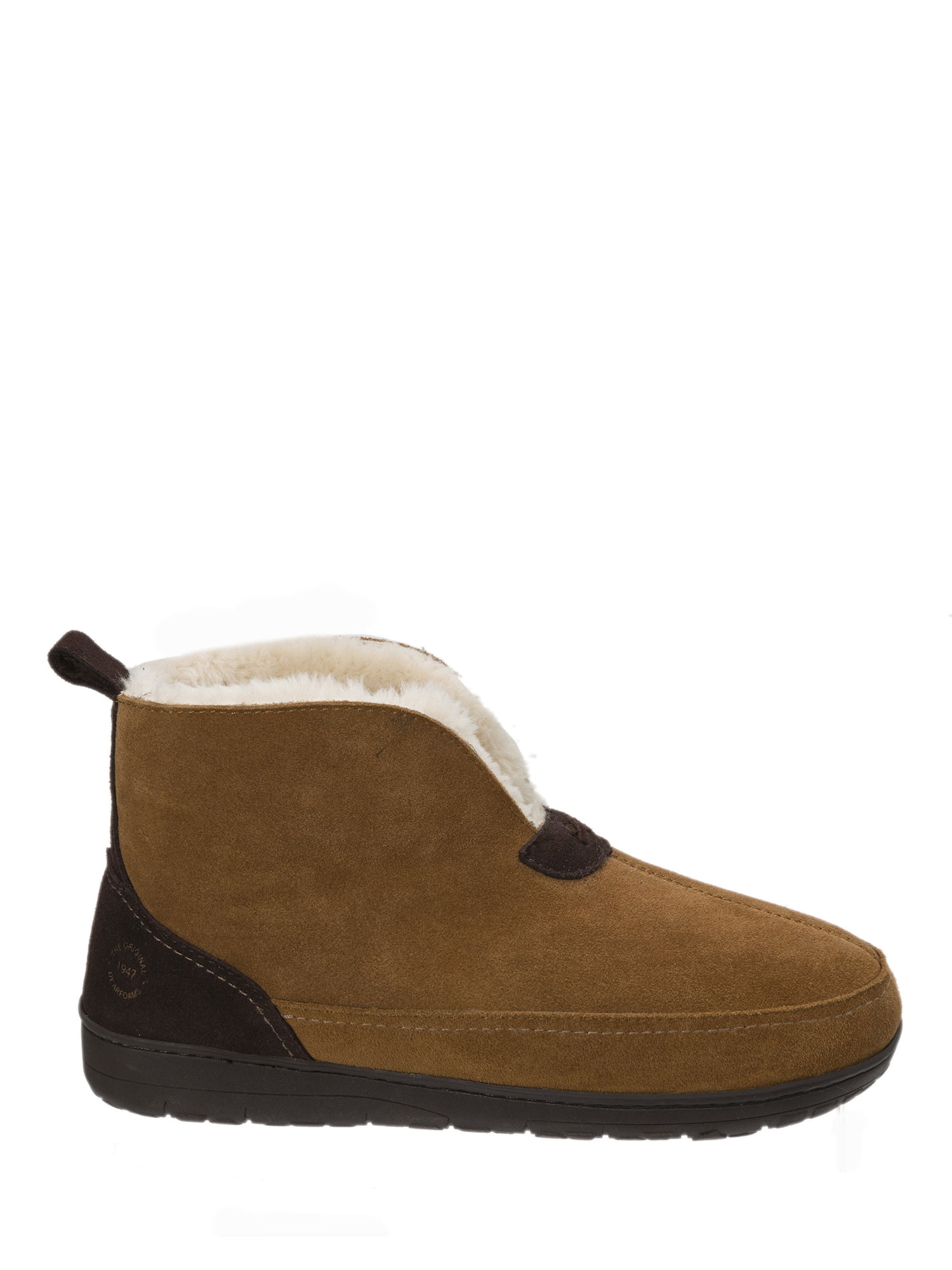 Dearfoams Dearfoams Men's Genuine Suede Notch Boot Slippers