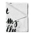thumbnail image 2 of Saying Soft Flannel Fleece Throw Blanket, Dreams and Coffee in the Morning Hand Drawn Text Paint Splashes, Cozy Plush for Indoor and Outdoor Use, 60" x 80", Black and White, by Ambesonne, 2 of 5