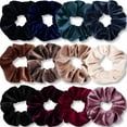 thumbnail image 1 of IVARYSS Coleteros para Mujer 12 Piezas Coleteros de Terciopelo para Cabello Colores Oscuros Clásicos Elásticos Gruesos Coleteros Lazos Cuerdas Suaves Soporte para Cola de Caballo Accesorios para el Ca, 1 of 5